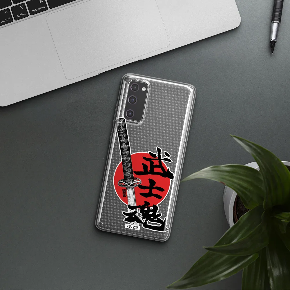 a sword with a red circle and hieroglyph Samsung S20 Fe Clear TPU Case