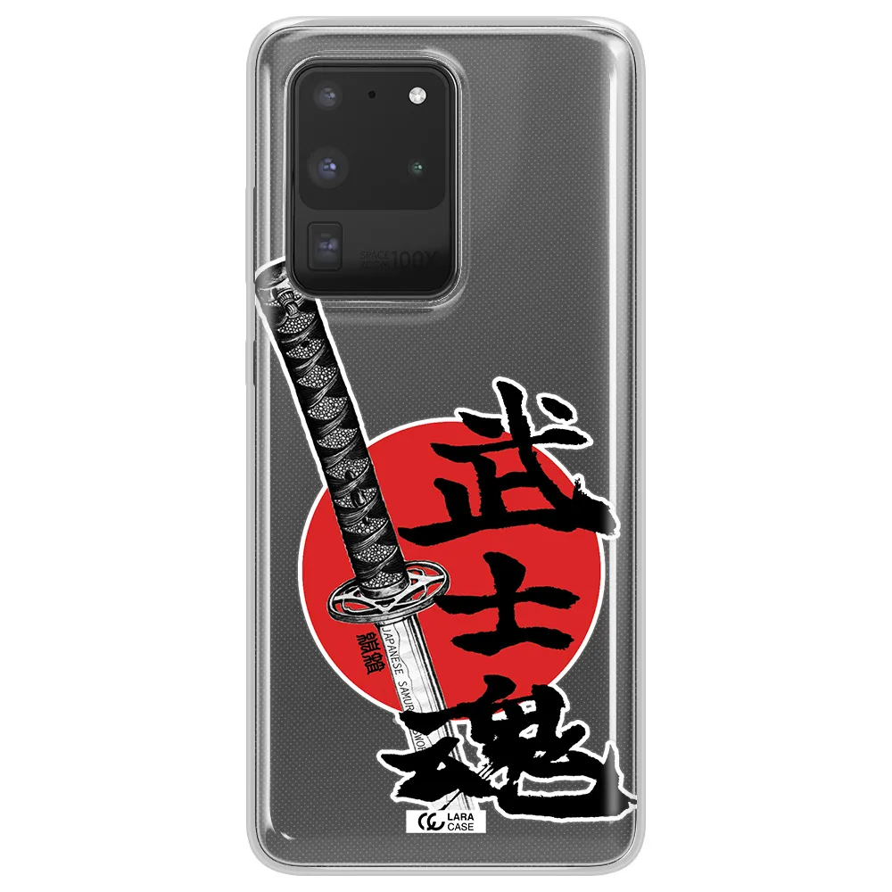 a sword with a red circle and hieroglyph Samsung S20 Ultra Clear TPU Case