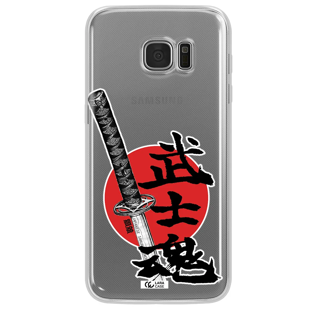 a sword with a red circle and hieroglyph Samsung S7 Edge Clear TPU Case