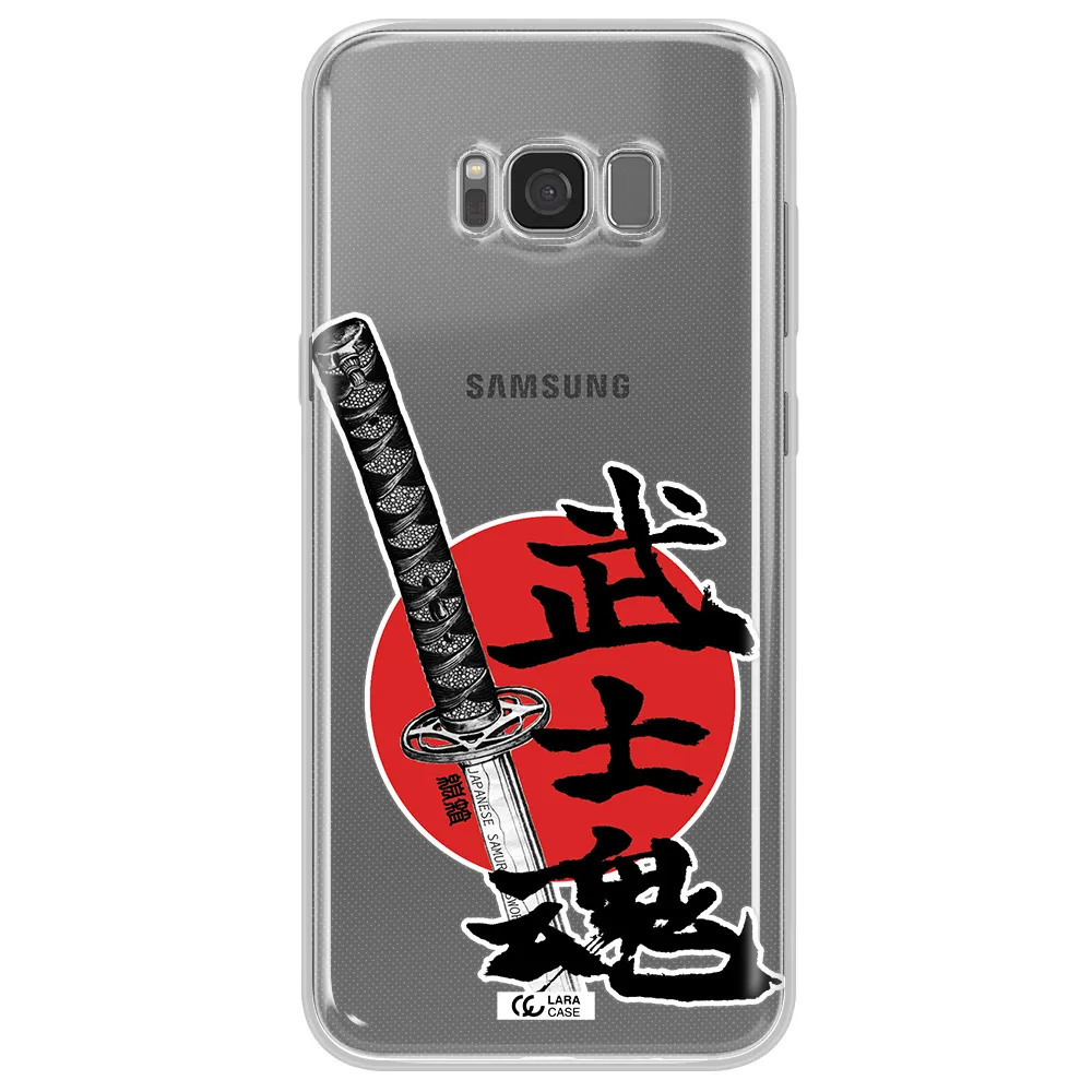 a sword with a red circle and hieroglyph Samsung S8 Plus Clear TPU Case