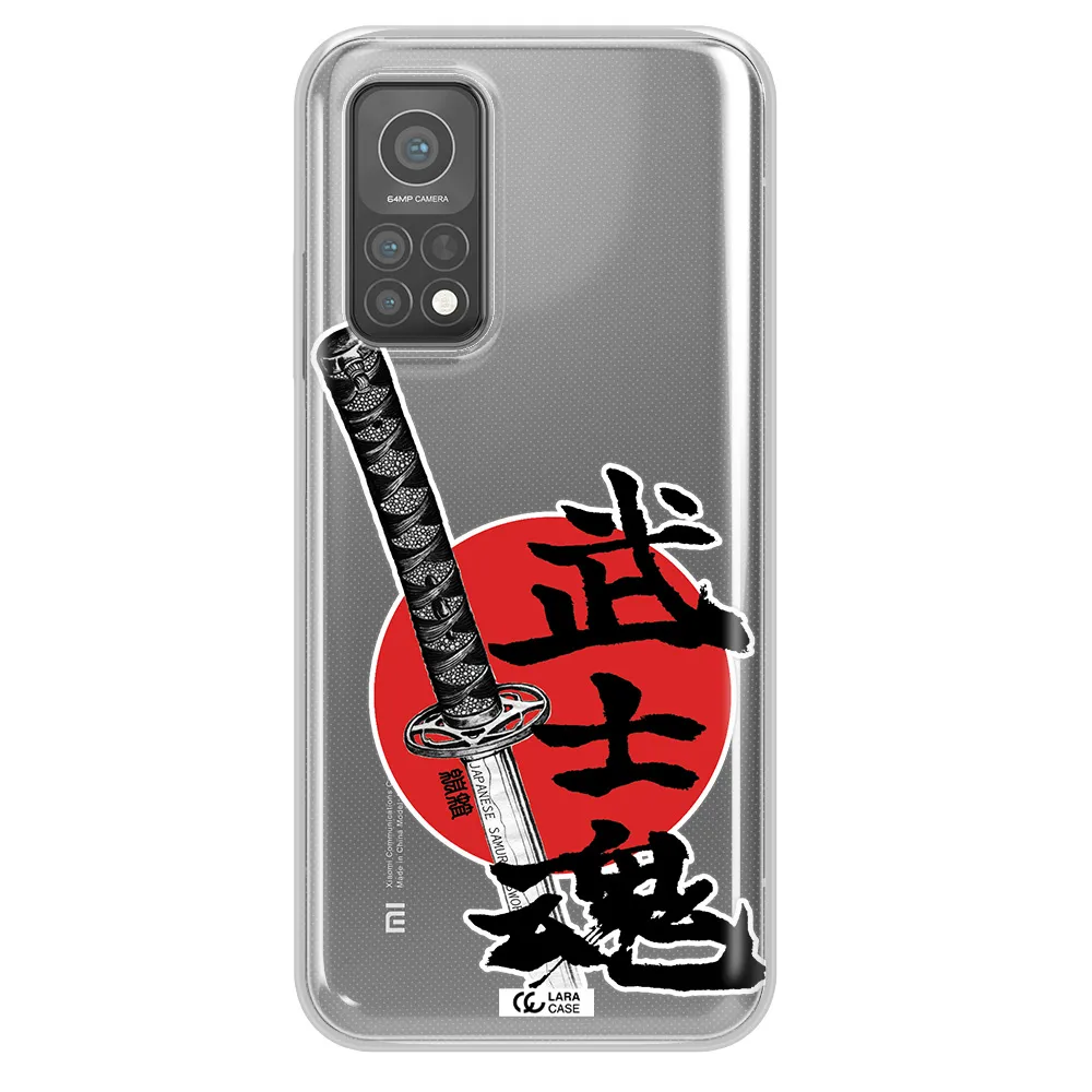 a sword with a red circle and hieroglyph Xiaomi Mi 10 T Pro Clear TPU Case