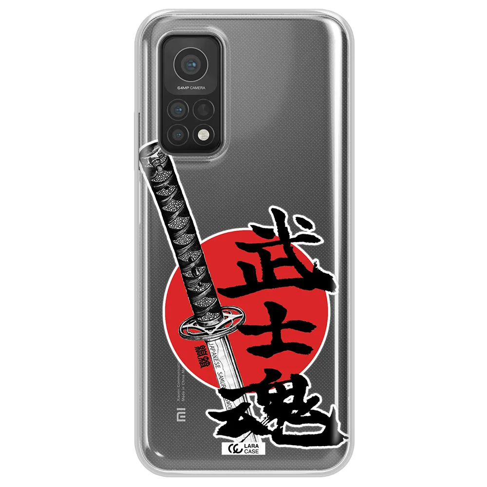 a sword with a red circle and hieroglyph Xiaomi Mi 10T Clear TPU Case