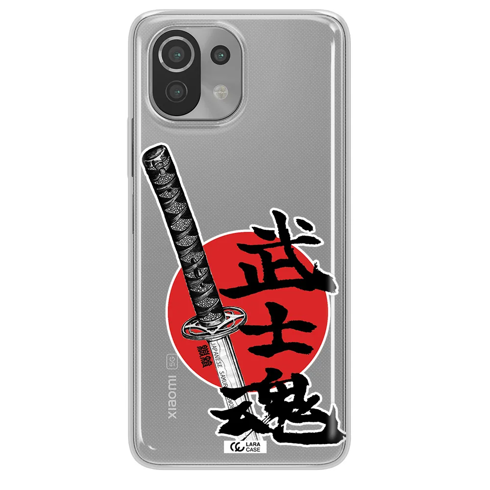 a sword with a red circle and hieroglyph Xiaomi Mi 11 Lite Clear TPU Case