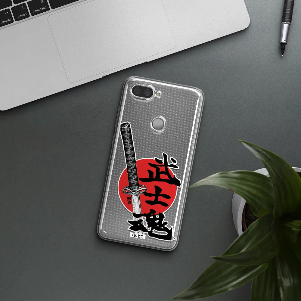 a sword with a red circle and hieroglyph Xiaomi Mi 8 Lite Clear TPU Case