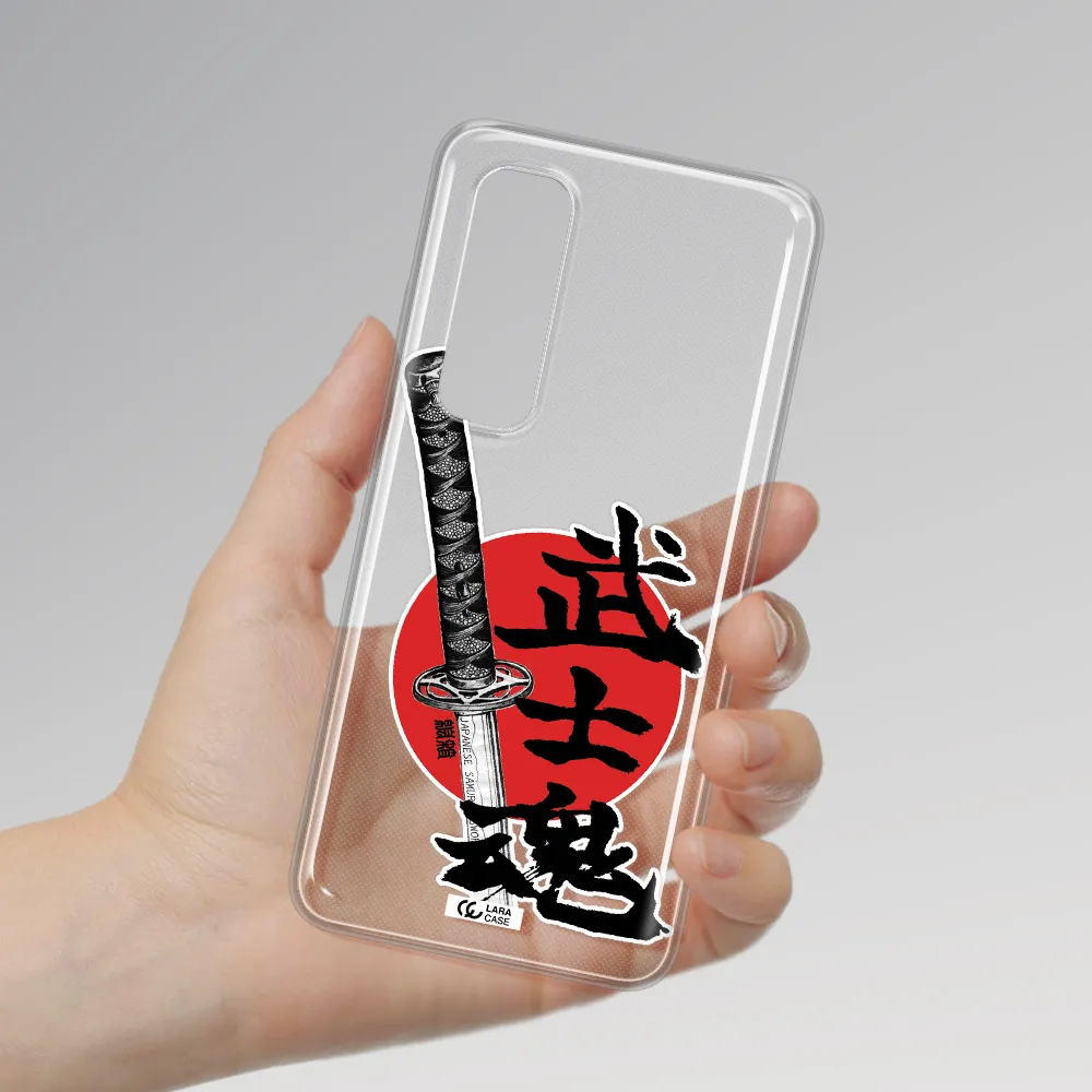 a sword with a red circle and hieroglyph Xiaomi Mi Note 10 Lite Clear TPU Case