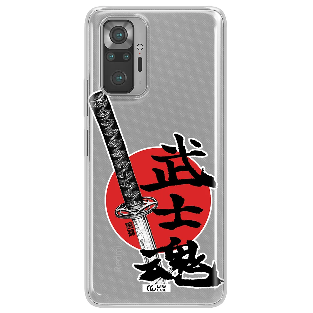 a sword with a red circle and hieroglyph Xiaomi Note 10 Pro Clear TPU Case