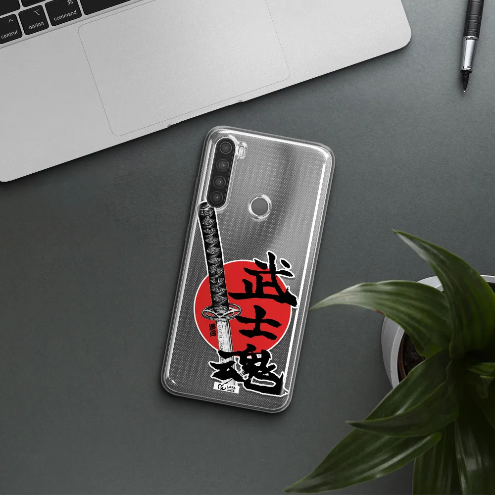 a sword with a red circle and hieroglyph Xiaomi Note 8 Clear TPU Case