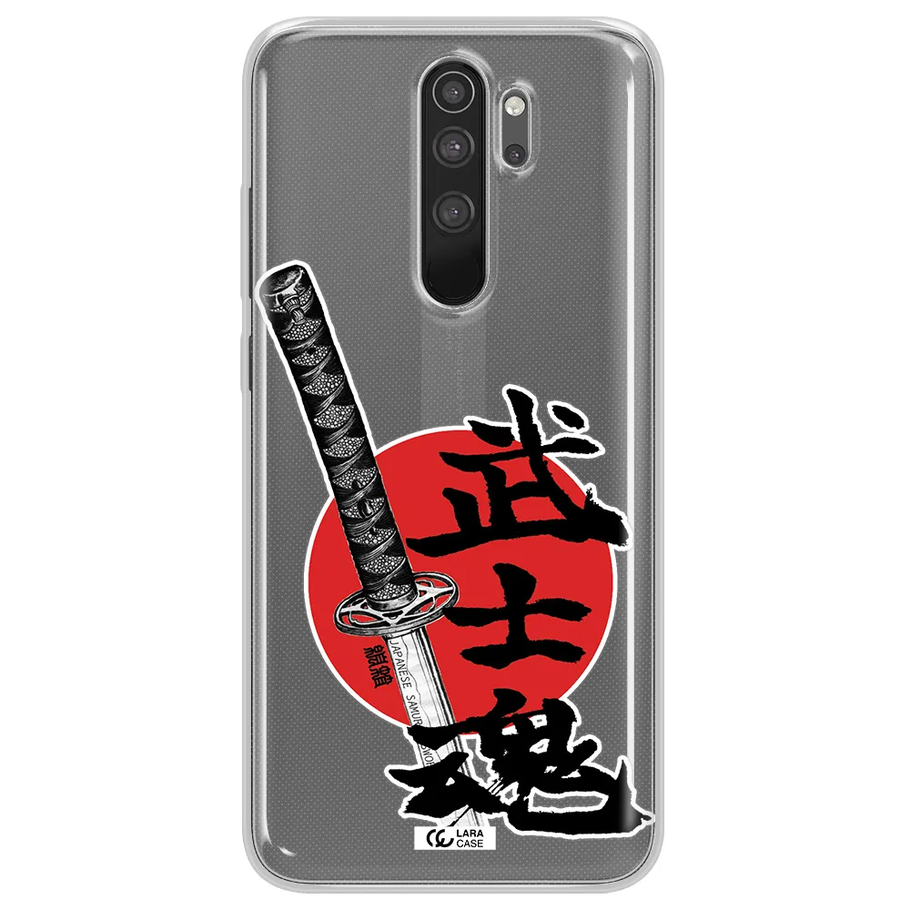 a sword with a red circle and hieroglyph Xiaomi Note 8 Pro Clear TPU Case