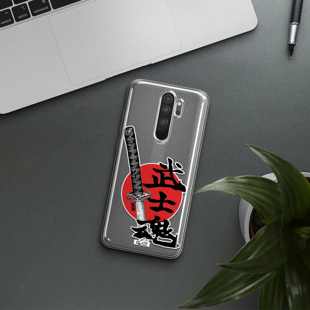 a sword with a red circle and hieroglyph Xiaomi Note 8 Pro Clear TPU Case