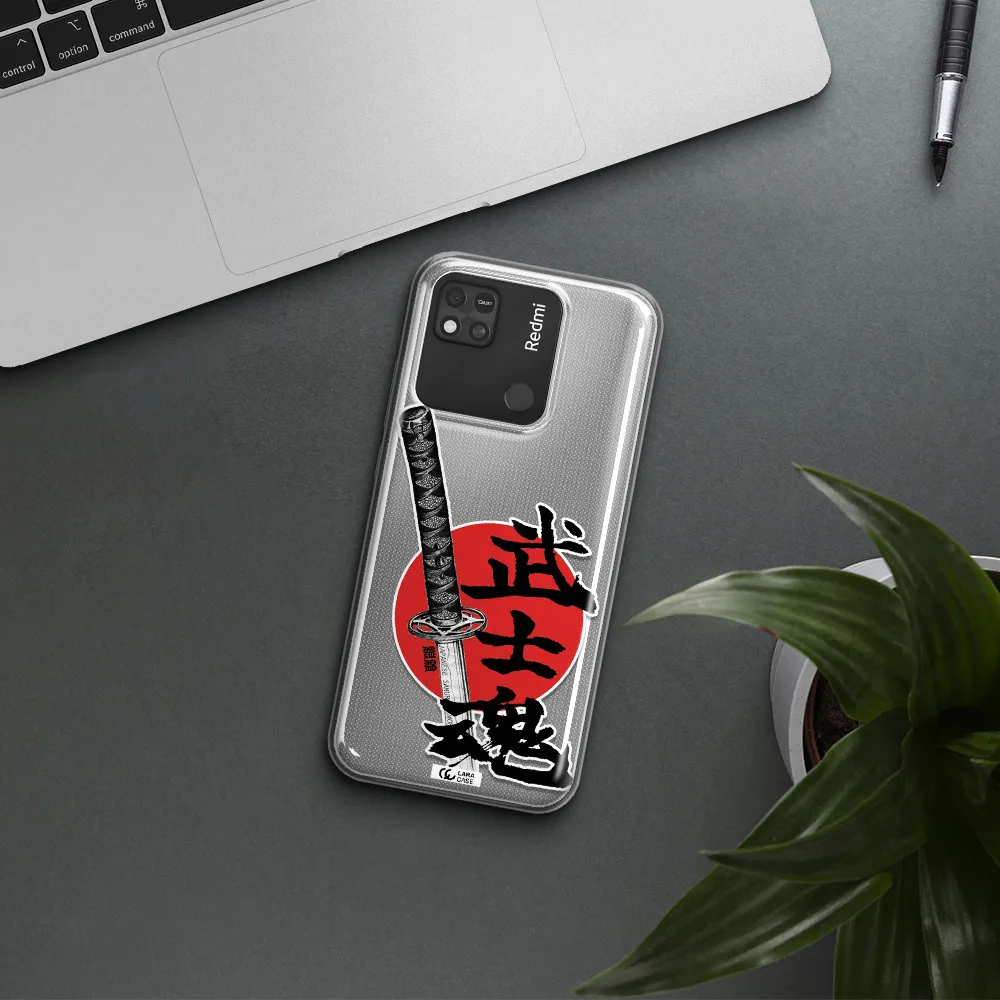 a sword with a red circle and hieroglyph Xiaomi Redmi 10A Clear TPU Case