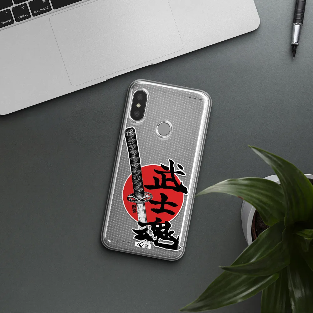 a sword with a red circle and hieroglyph Xiaomi Redmi 6 Pro Clear TPU Case
