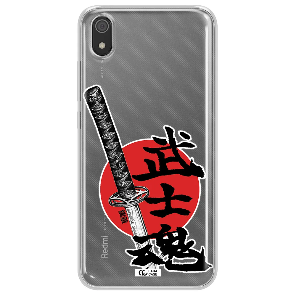 a sword with a red circle and hieroglyph Xiaomi Redmi 7A Clear TPU Case