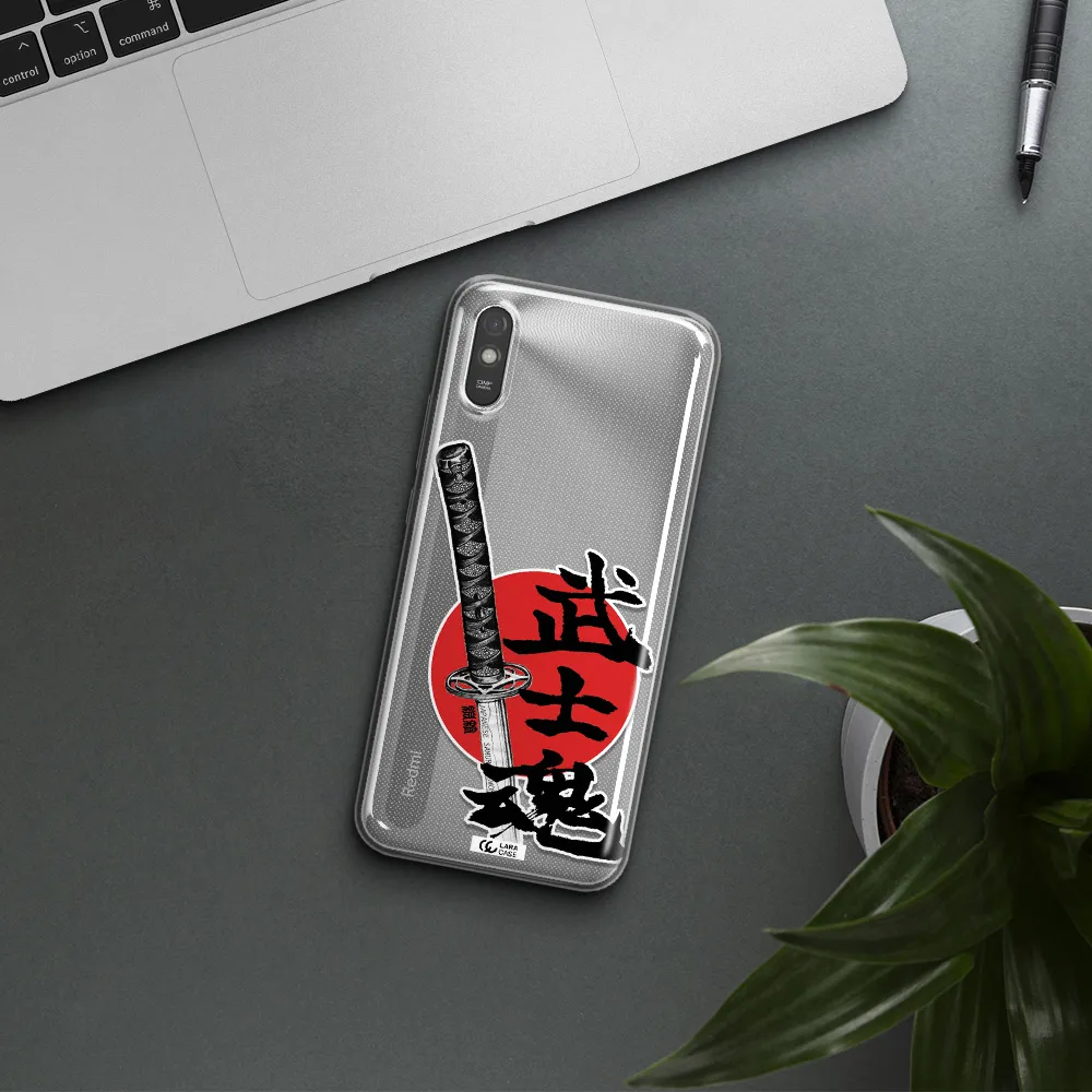 a sword with a red circle and hieroglyph Xiaomi Redmi 9A Clear TPU Case