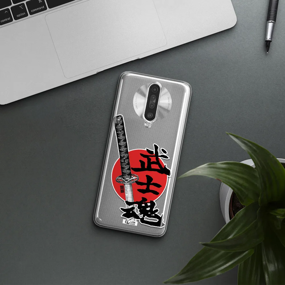 a sword with a red circle and hieroglyph Xiaomi Redmi K30 Clear TPU Case
