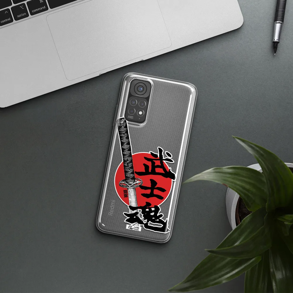 a sword with a red circle and hieroglyph Xiaomi Redmi Note 11 Clear TPU Case