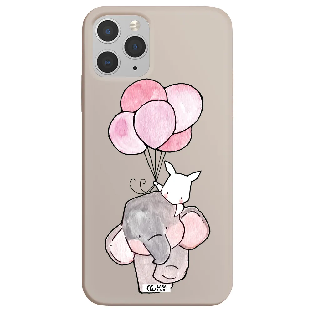 a cartoon elephant and donkey holding balloons Apple iPhone 11 pro Silicone Stone Case