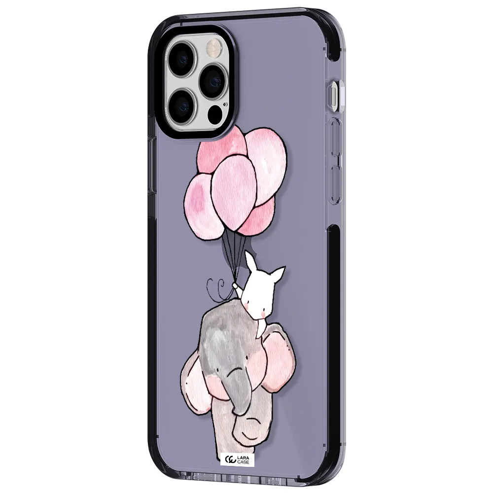 a cartoon elephant and donkey holding balloons Apple iPhone 12 pro impact Lilac Case