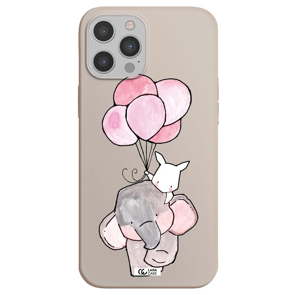 a cartoon elephant and donkey holding balloons Apple iPhone 12 pro Silicone Stone Case
