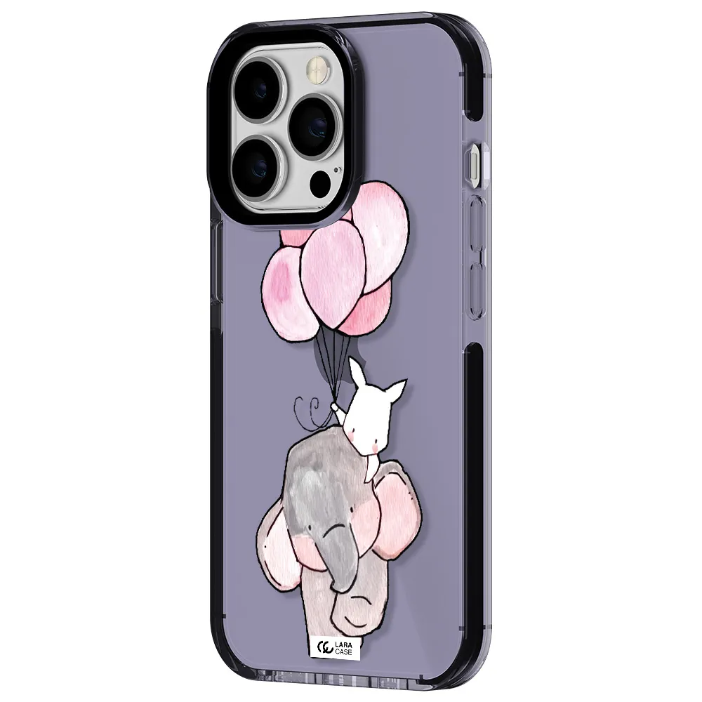 a cartoon elephant and donkey holding balloons Apple iPhone 13 Pro impact Lilac Case