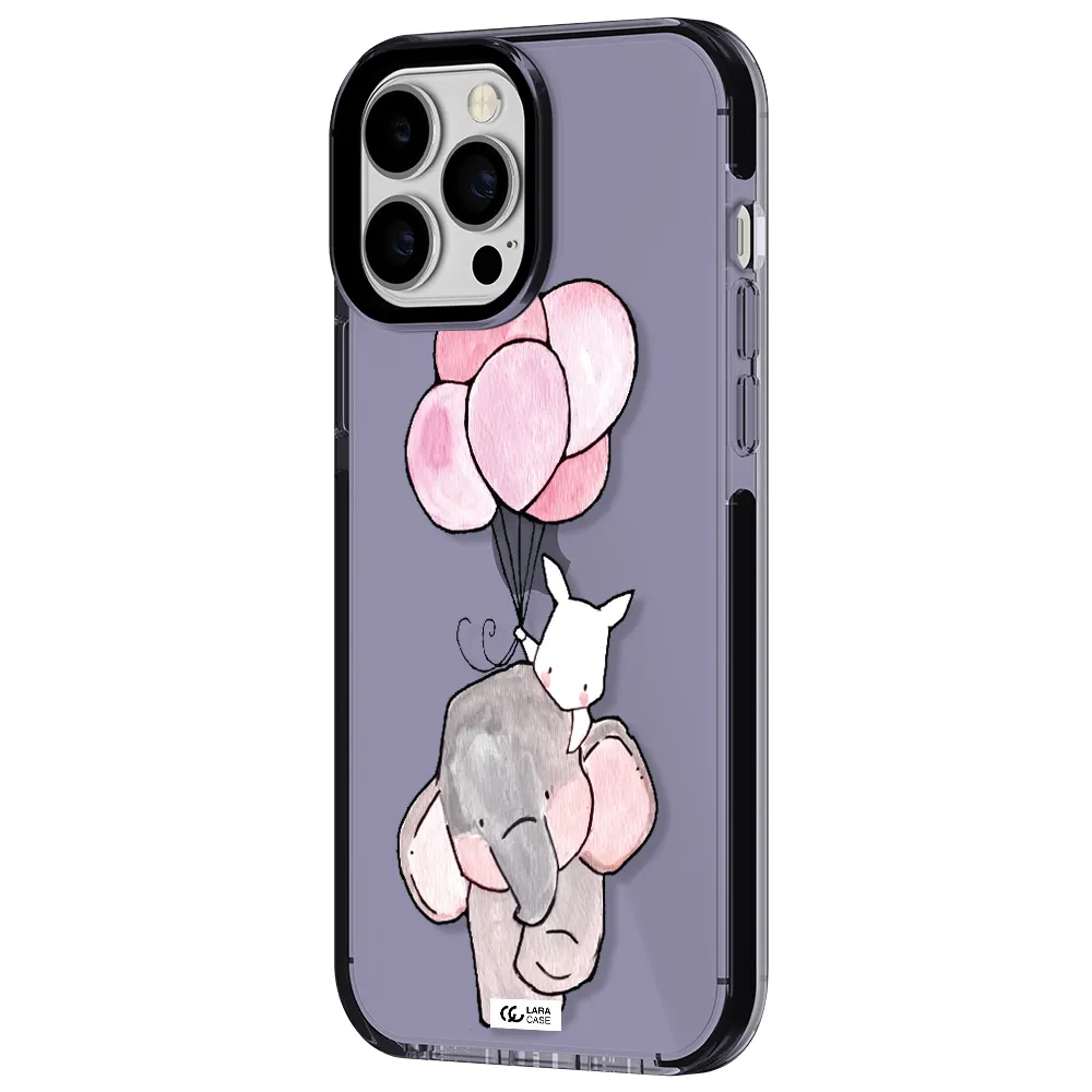 a cartoon elephant and donkey holding balloons Apple iPhone 13 Pro Max impact Lilac Case
