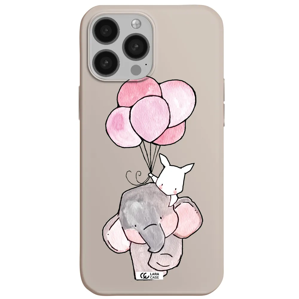 a cartoon elephant and donkey holding balloons Apple iPhone 13 Pro Silicone Stone Case