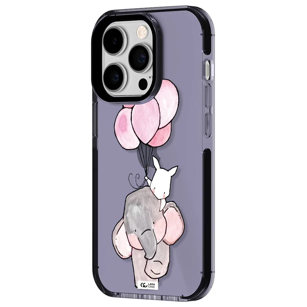 a cartoon elephant and donkey holding balloons Apple iPhone 14 pro impact Lilac Case