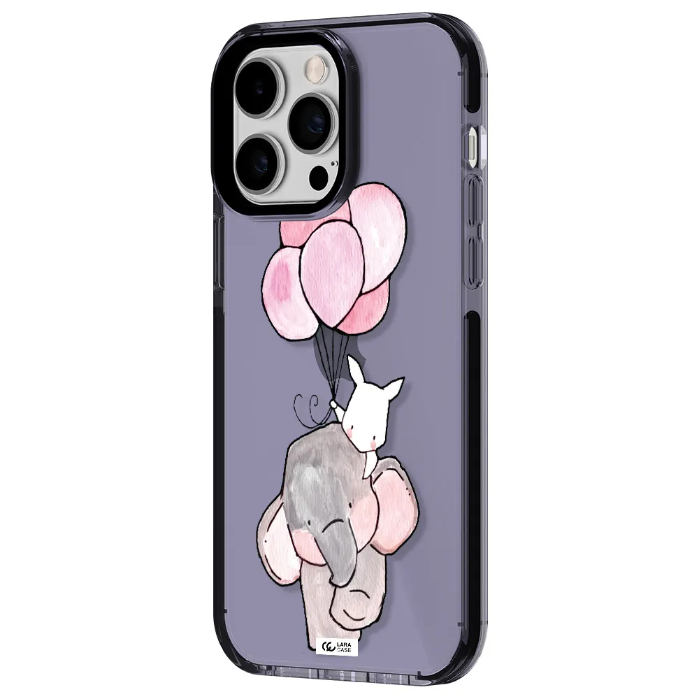 a cartoon elephant and donkey holding balloons Apple iPhone 14 pro max impact Lilac Case