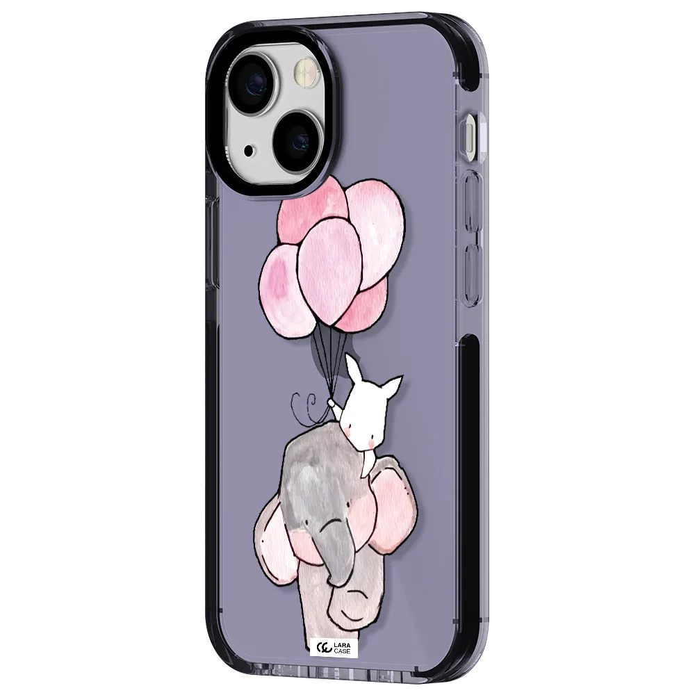 a cartoon elephant and donkey holding balloons Apple iPhone 15 impact Lilac Case
