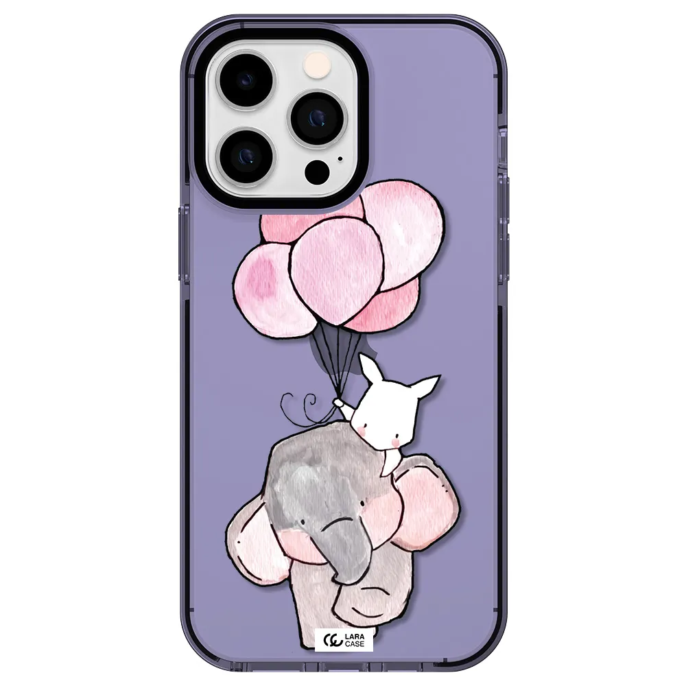 a cartoon elephant and donkey holding balloons Apple iPhone 15 Pro Max impact Lilac Case