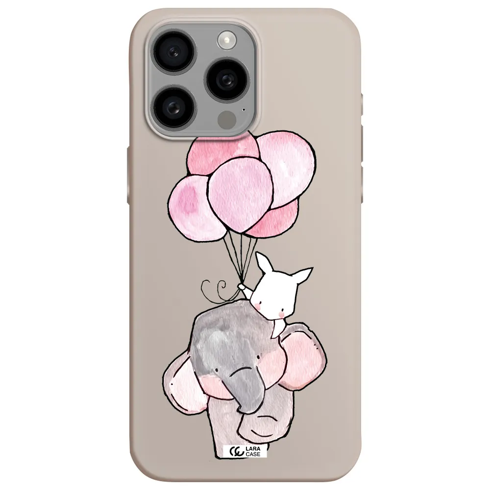 a cartoon elephant and donkey holding balloons Apple Iphone 15 Pro max Silicone Stone Case