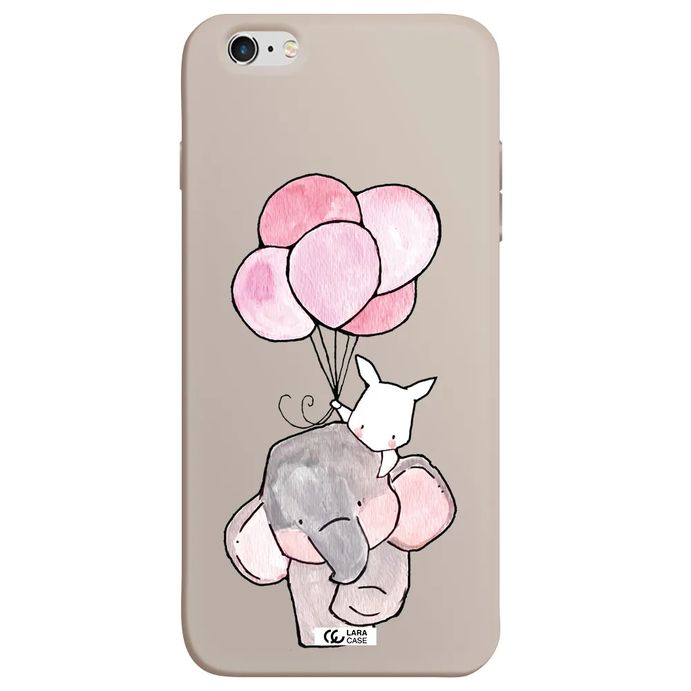 a cartoon elephant and donkey holding balloons Apple iPhone 6 plus Silicone Stone Case