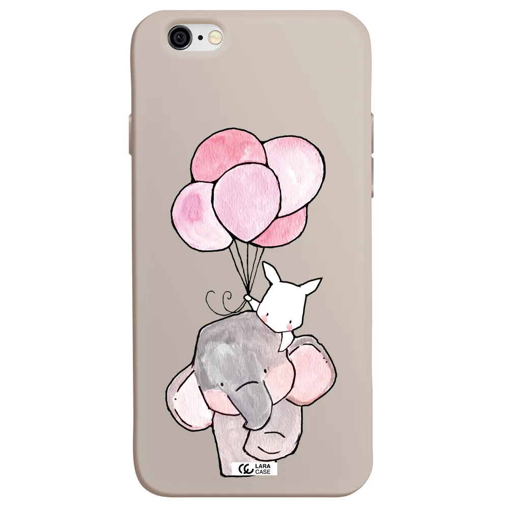 a cartoon elephant and donkey holding balloons Apple iPhone 6 Silicone Stone Case