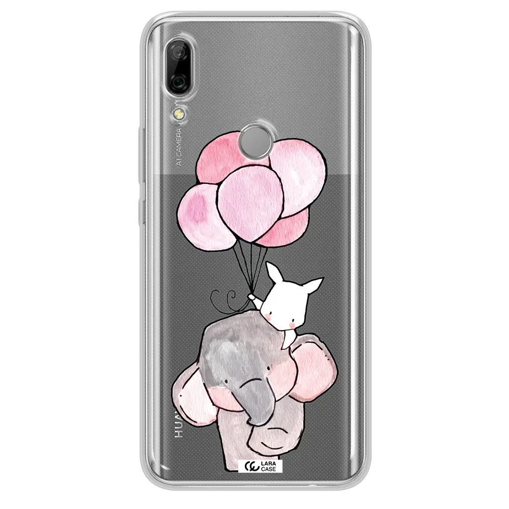 a cartoon elephant and donkey holding balloons Huawei P Smart Z Clear TPU Case
