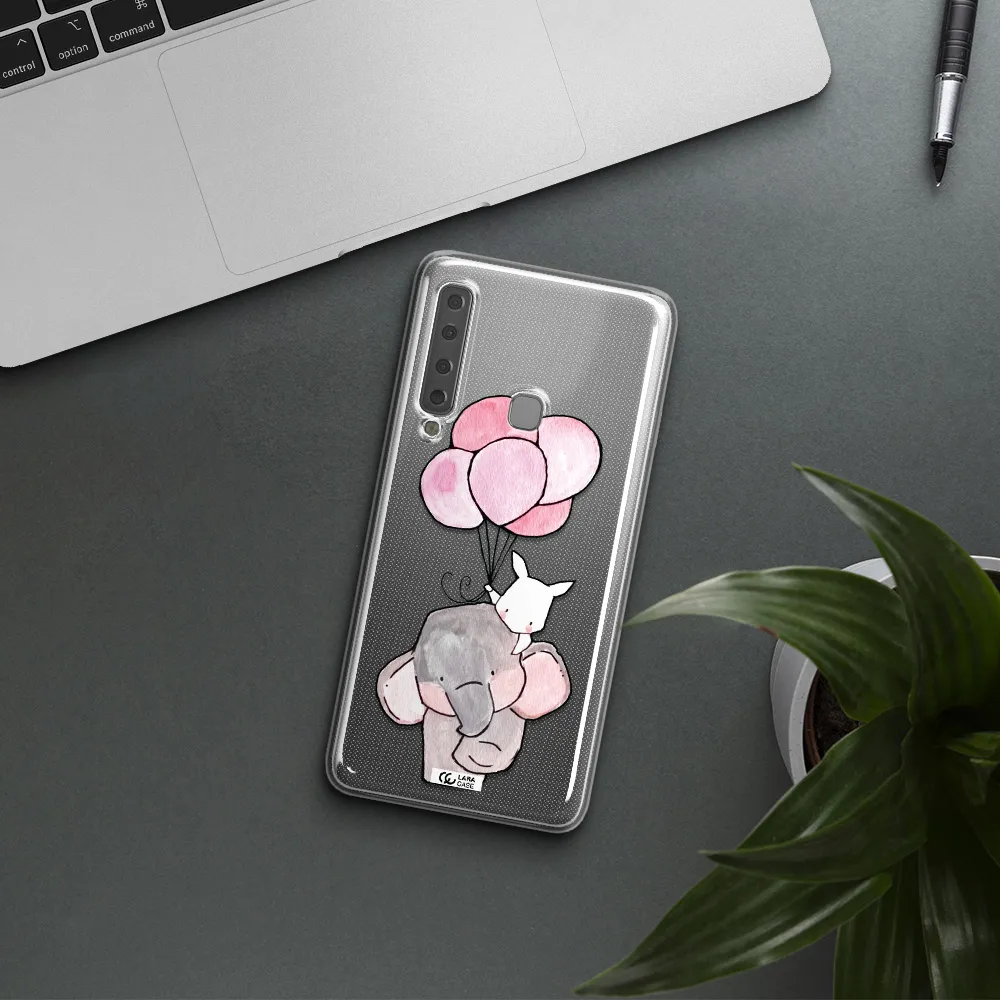 a cartoon elephant and donkey holding balloons Samsung A9 2018 Clear TPU Case