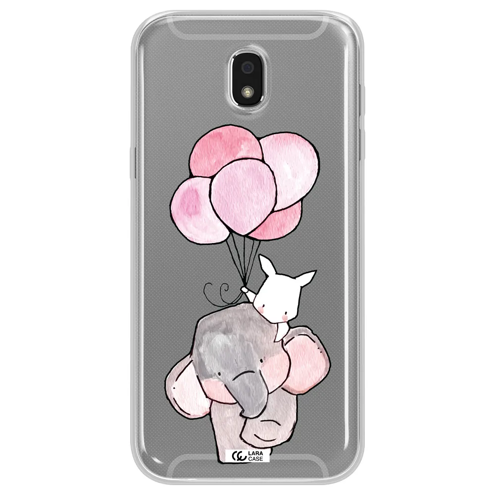 a cartoon elephant and donkey holding balloons Samsung J5 2017 Clear TPU Case