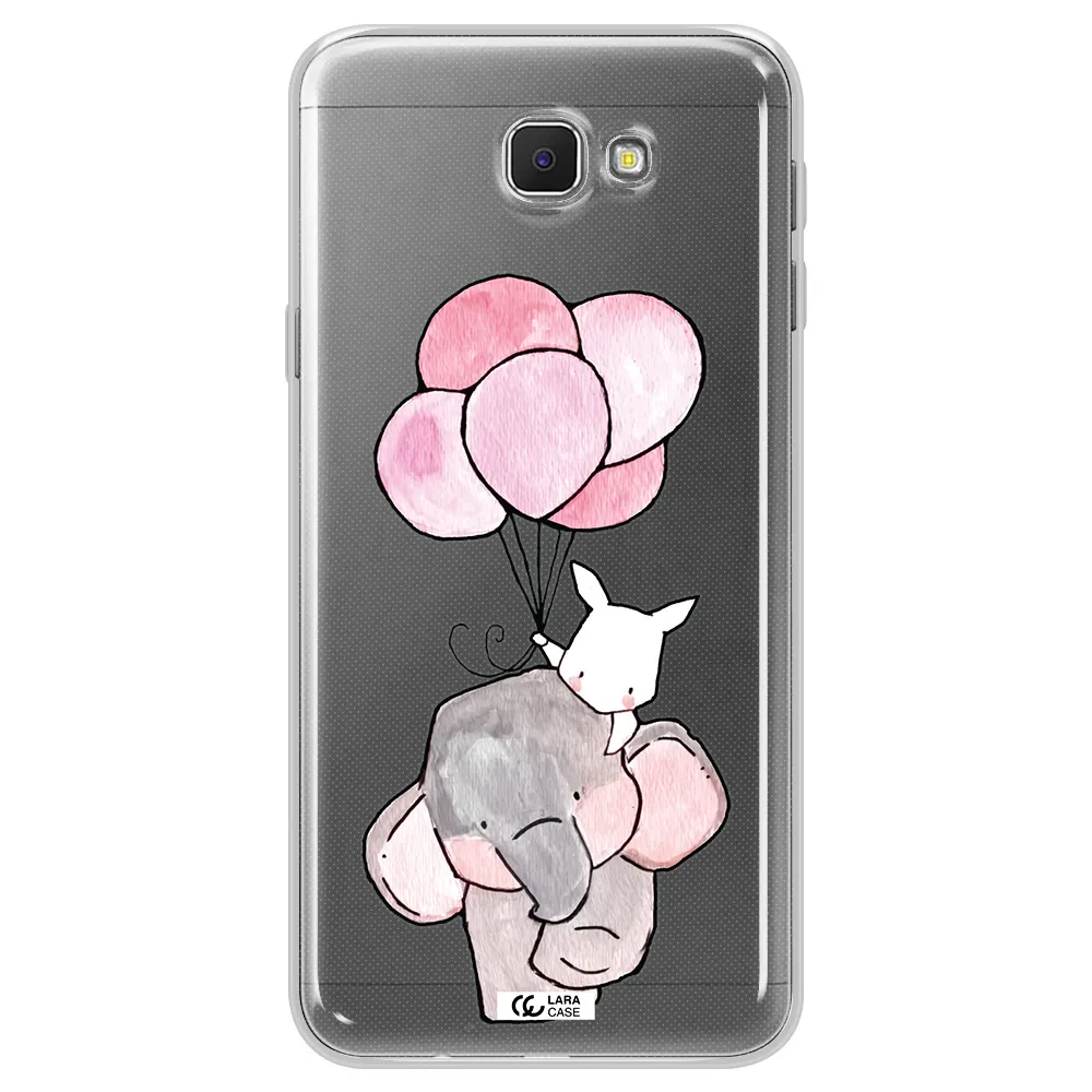 a cartoon elephant and donkey holding balloons Samsung J5 Prime Clear TPU Case