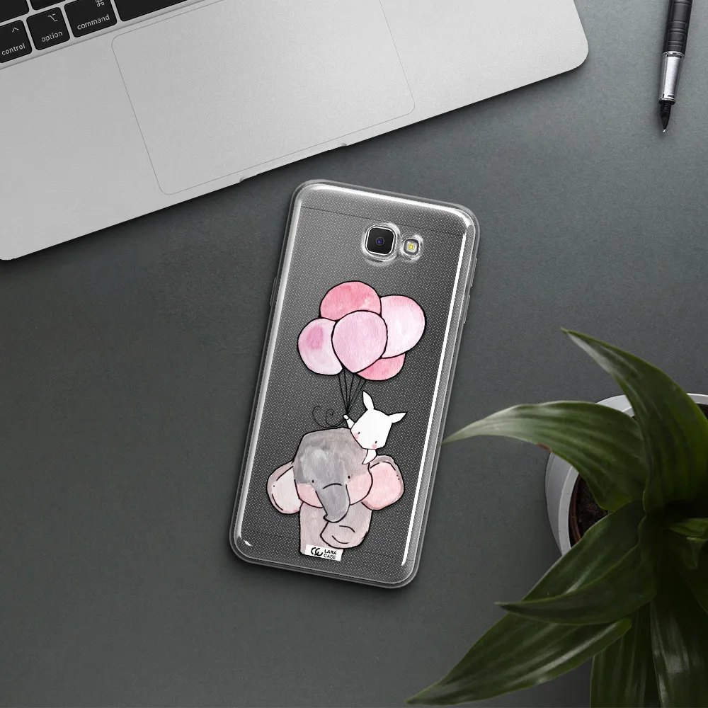 a cartoon elephant and donkey holding balloons Samsung J5 Prime Clear TPU Case