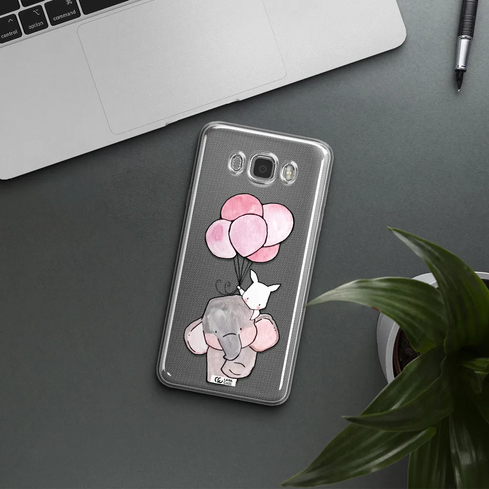a cartoon elephant and donkey holding balloons Samsung J7 2016 Clear TPU Case