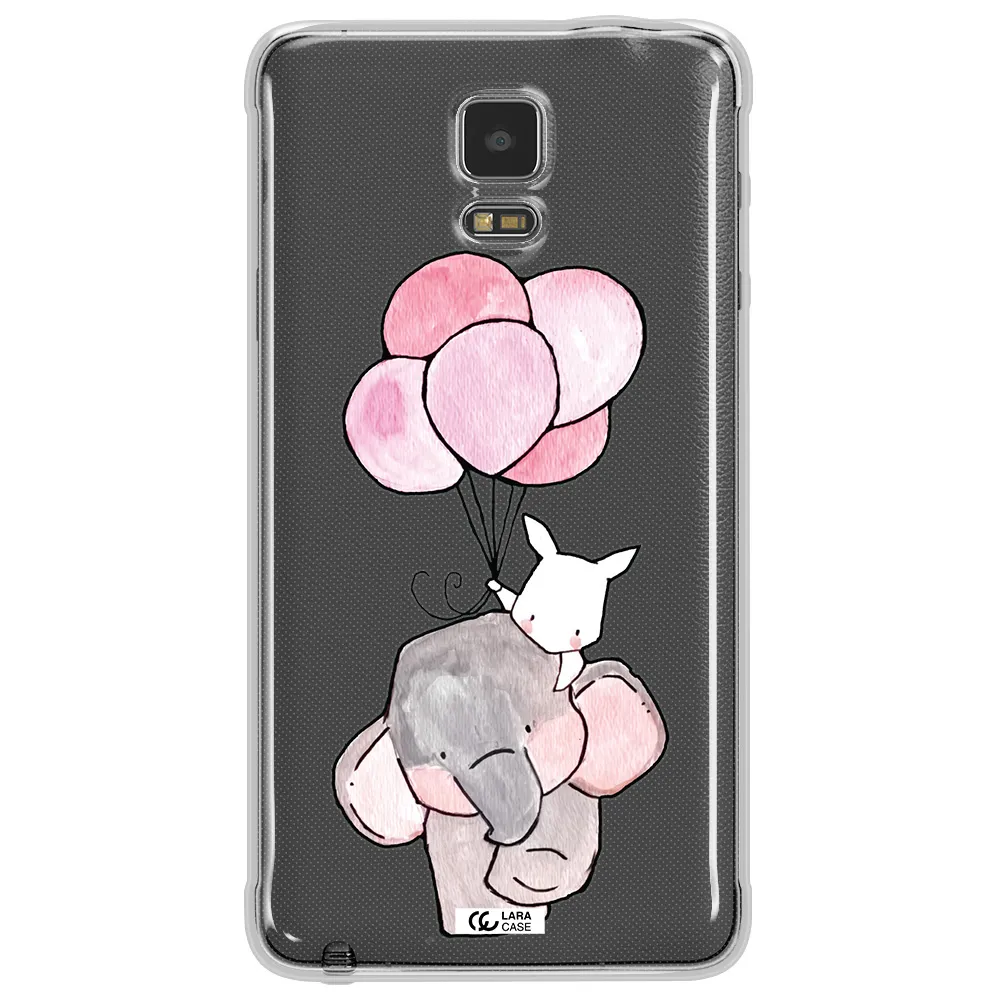 a cartoon elephant and donkey holding balloons Samsung Note 4 Clear TPU Case