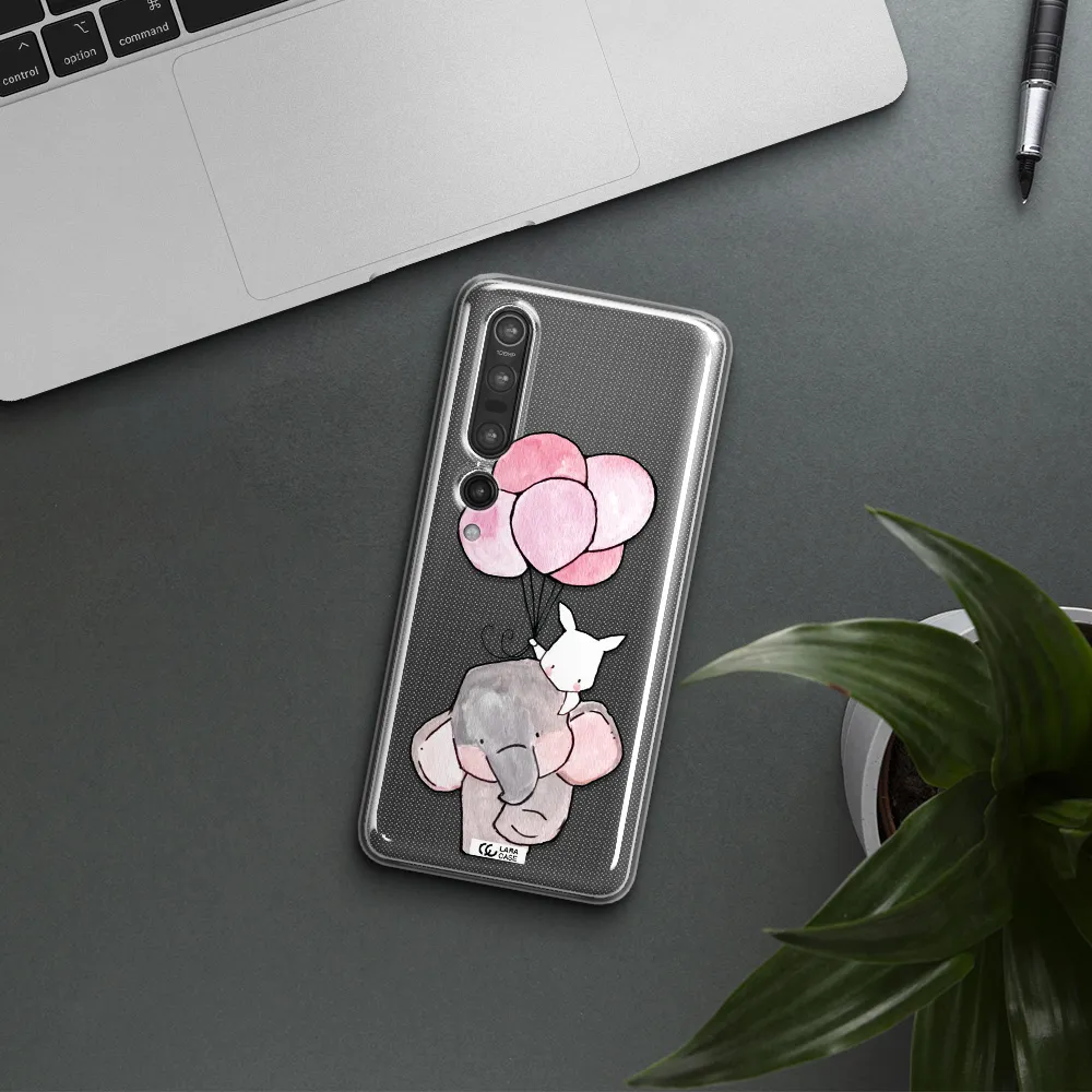 a cartoon elephant and donkey holding balloons Xiaomi Mi 10 Pro Clear TPU Case