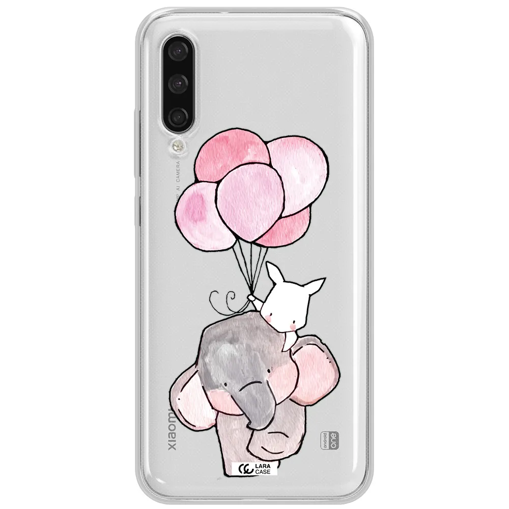 A Cartoon Elephant And Donkey Holding Balloons Xiaomi Mi A3 Clear Tpu Case