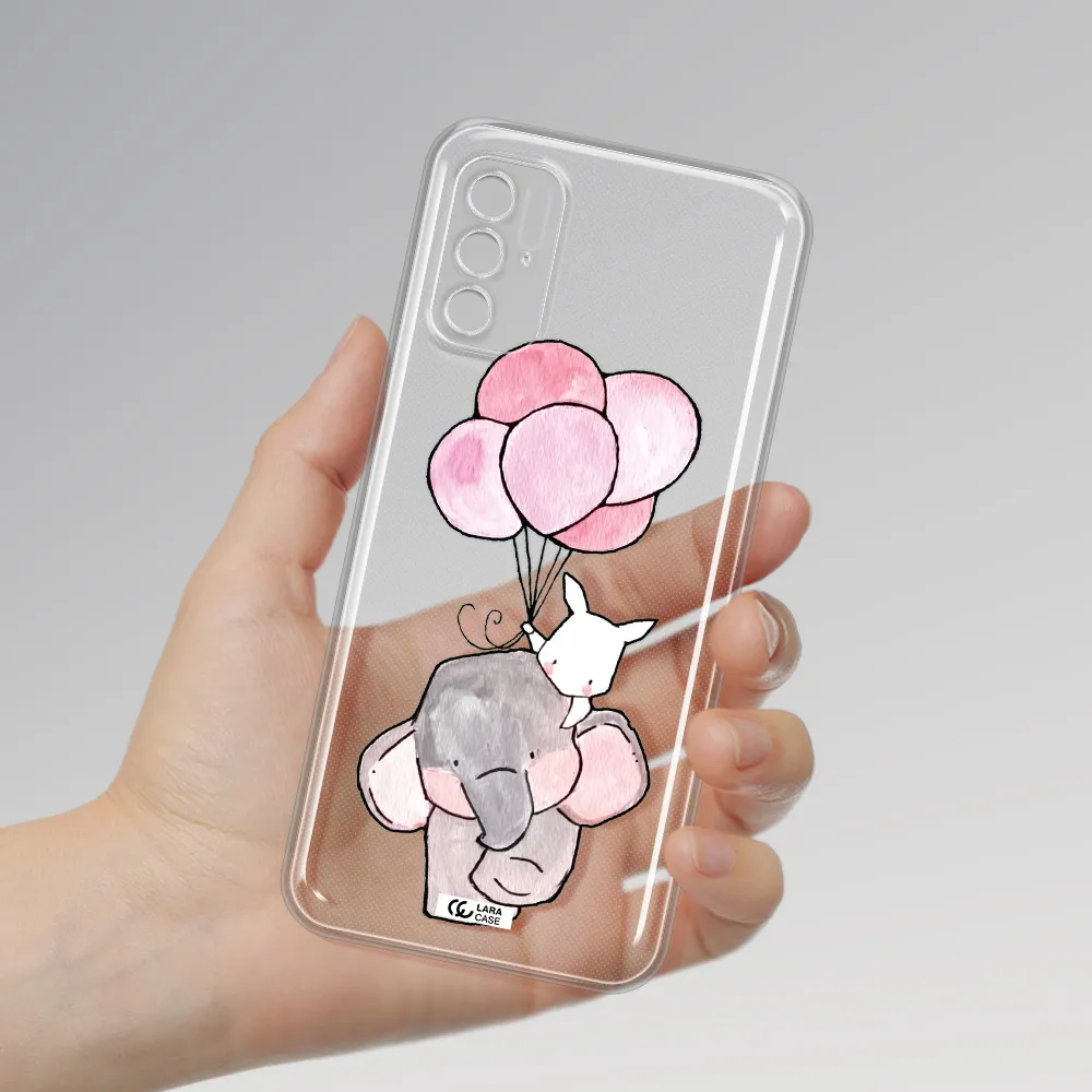 A Cartoon Elephant And Donkey Holding Balloons Xiaomi Poco M3 Pro Clear Tpu Case