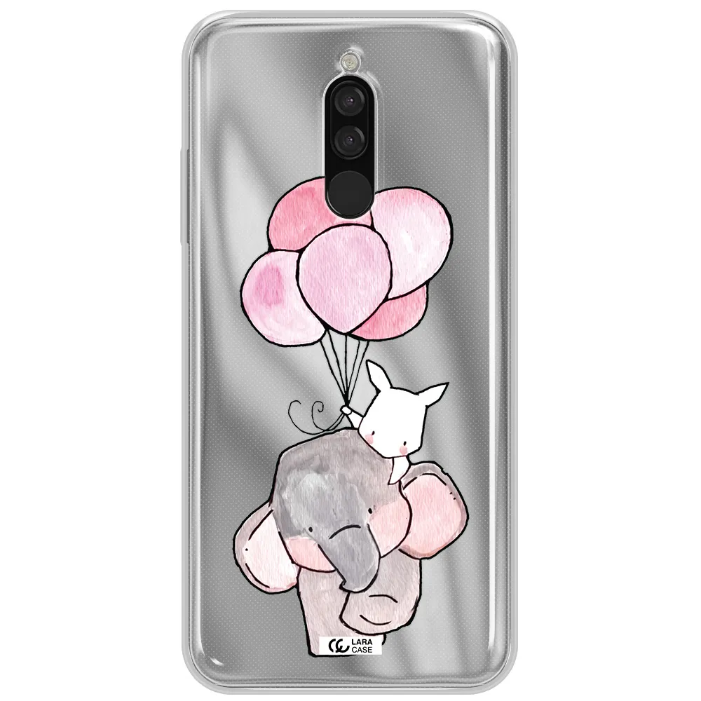 A Cartoon Elephant And Donkey Holding Balloons Xiaomi Redmi 8 Clear Tpu Case
