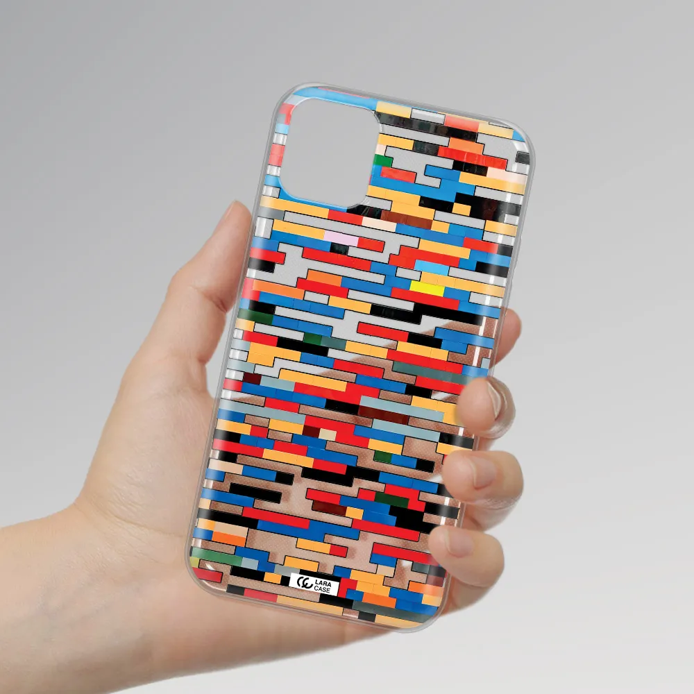 a colorful rectangular pattern on a white surface Apple iPhone 11 Clear TPU Case
