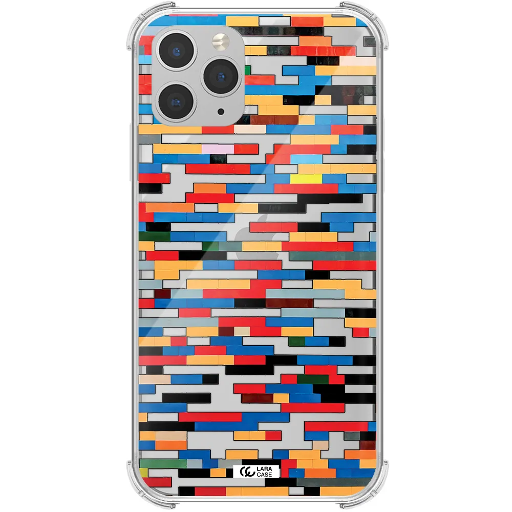 a colorful rectangular pattern on a white surface Apple iPhone 11 pro Clear PC Case