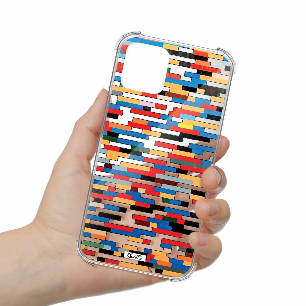 a colorful rectangular pattern on a white surface Apple iPhone 11 pro max Clear PC Case