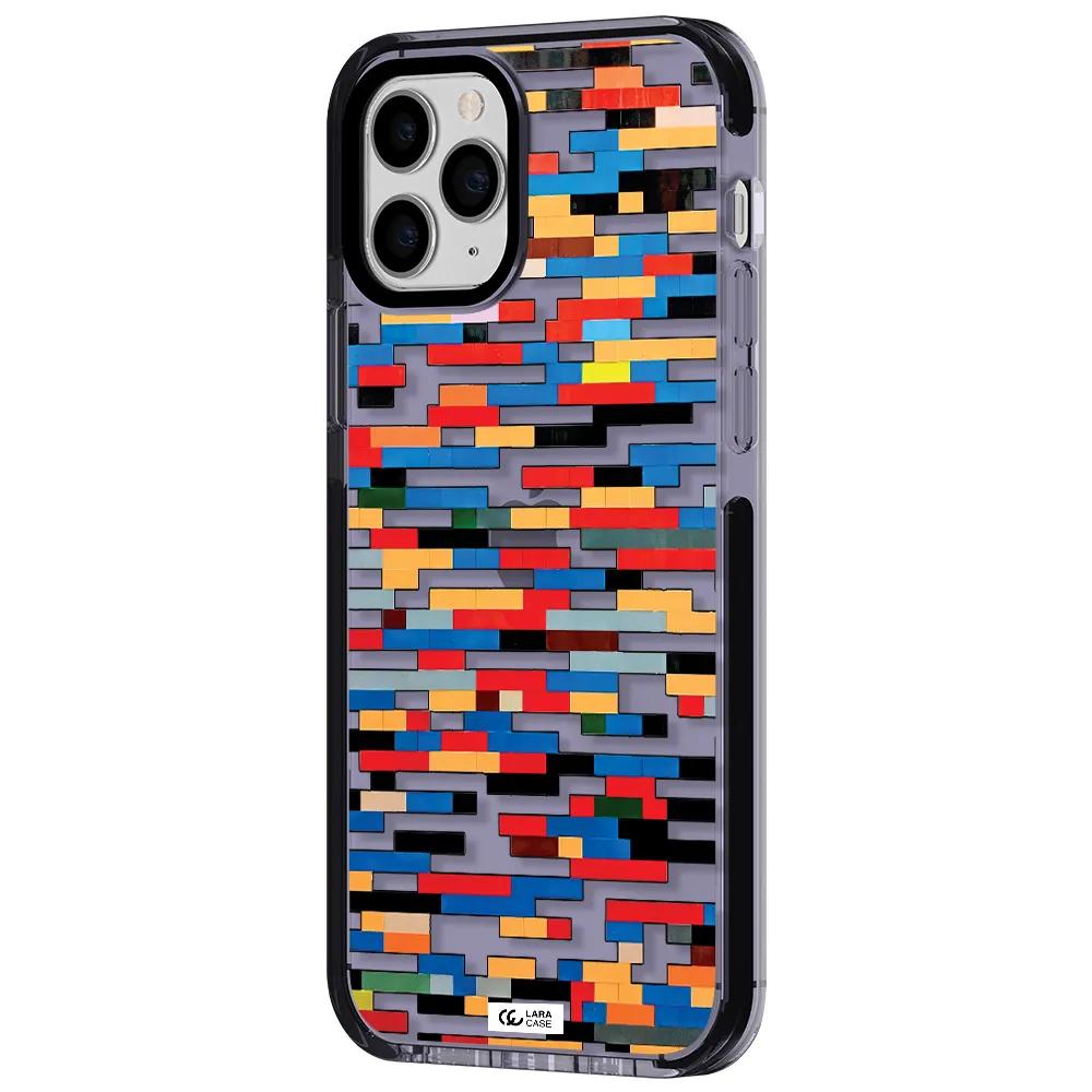 a colorful rectangular pattern on a white surface Apple iPhone 11 pro max impact Lilac Case