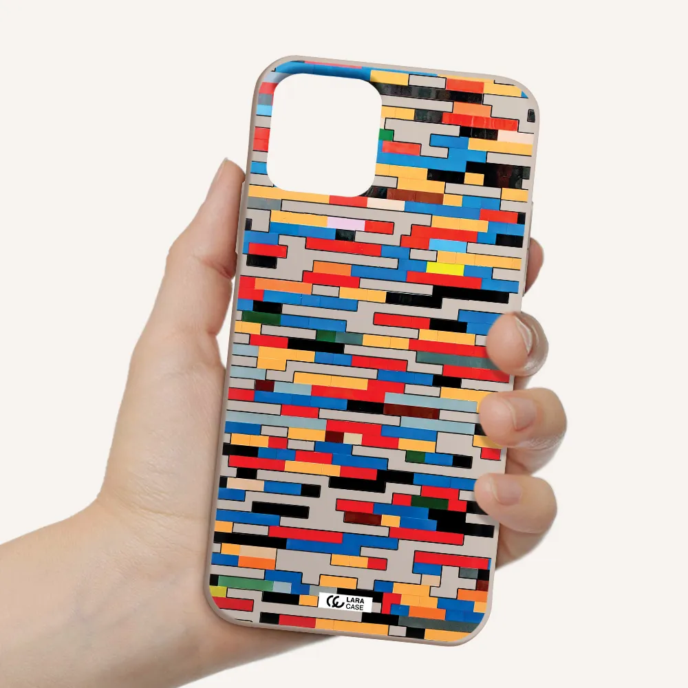 a colorful rectangular pattern on a white surface Apple iPhone 11 pro Silicone Stone Case