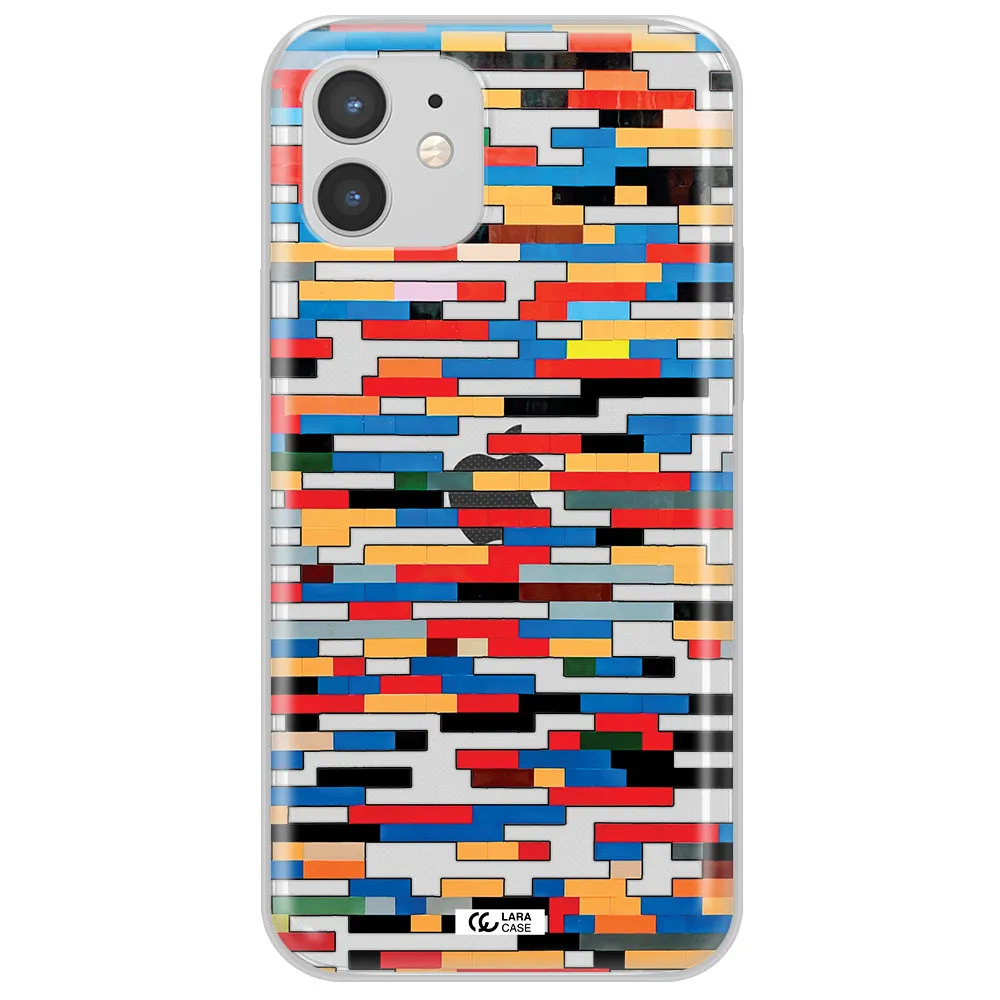 a colorful rectangular pattern on a white surface Apple iPhone 12 mini Clear TPU Case