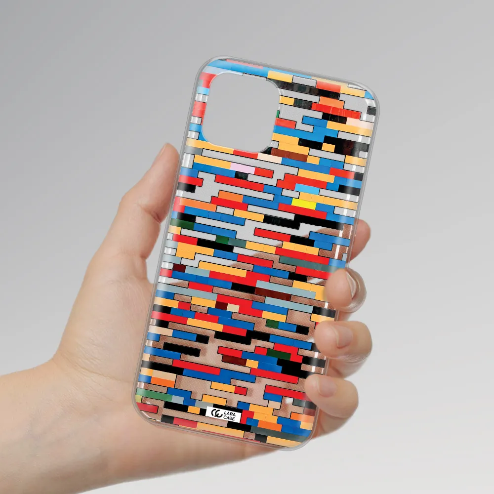 a colorful rectangular pattern on a white surface Apple iPhone 12 mini Clear TPU Case